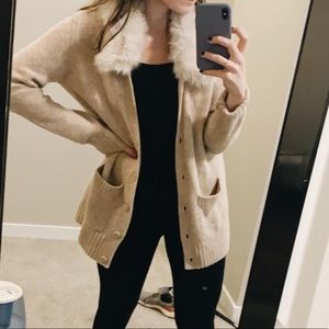 Banana Republic Cardigan w/ Fur Collar (removable)
